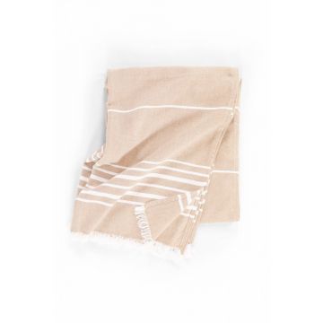 Pătură bej din bumbac 150x200 cm Solene – Tiseco Home Studio