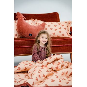 Patura pentru copii La Millou Heartbeat Pink L 110x140 cm
