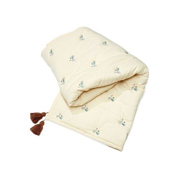 Pătură pentru copii roșie/galben-deschis din bumbac organic matlasată 90x120 cm Bicycles – Cam Cam Copenhagen