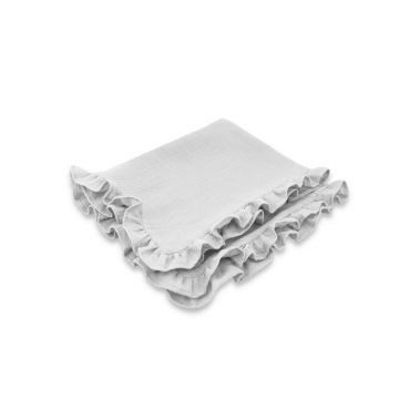 Paturica moale, Qmini, Cu volanase, 75x100 cm, Din muselina dubla, Grey