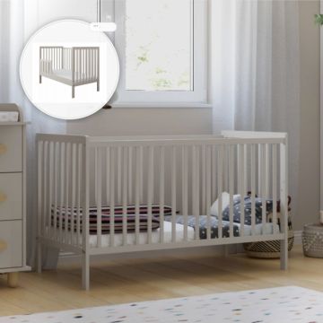 Patut 2 in 1 Lumi casmir din lemn cu somiera reglabila, trepte detasabile si bariera transformare 120 x 60 cm