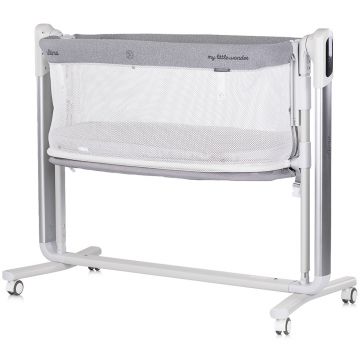 Patut pentru copii Chipolino Ultima Grey cu leganare si laterala culisanta