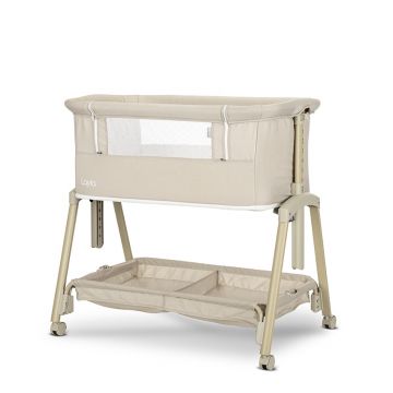 Patut pentru copii Lorelli Layla Beige 2 in 1 Co Sleeper, cu latura pliabila, reglabil pe inaltime, sistem anti-reflux