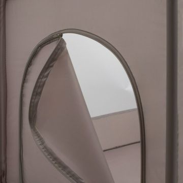 Patut pliabil Baby Mix Beige cu doua nivele, 120x60 cm, intrare laterala cu fermoar, 2 roti