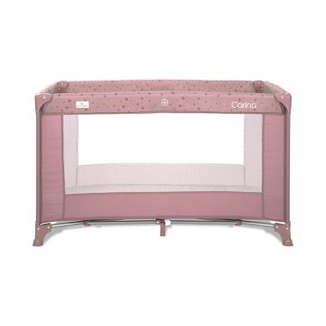 Patut pliabil pentru copii Carina Pink Stars cu geanta de transport