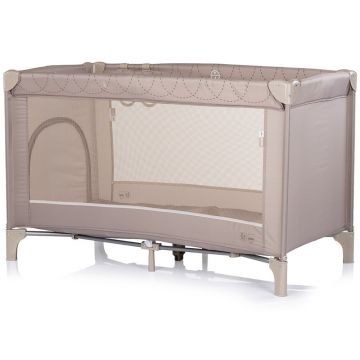 Patut pliabil pentru copii Chipolino Capri Latte, intrare laterala cu fermoar, geanta pentru transport