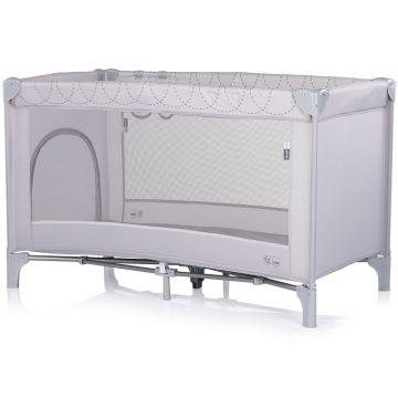 Patut pliabil pentru copii Chipolino Capri Platinum, intrare laterala cu fermoar, geanta pentru transport