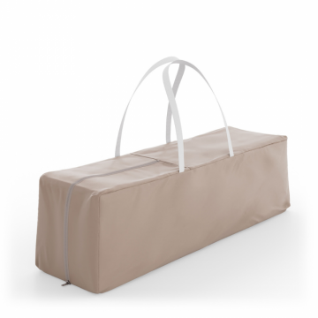 Patut pliabil pentru copii Kinderkraft Leody UP Beige cu 2 nivele, dimensiuni 120x60 cm