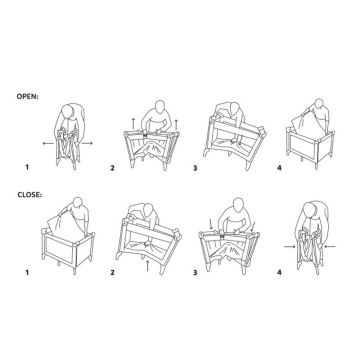 Patut pliabil pentru copii PetiteMars Koot Gri Charcoal cu roti, functie de tarc, pliere compacta, include geanta de transport, intrare laterala cu fermoar, greutate admisa 15 kg, 0-30 luni, 120x60 cm