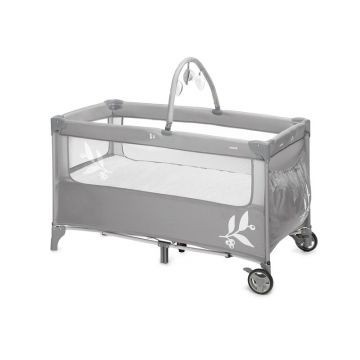 Patut pliant, Jane, Duo Level, Cu roti, Cu arcada cu jucarii, Geanta de transport, Cu doua nivele, Conform standardelor europene EN 716-1:2017+AC:2019EN 16890:2017 + A1:2021, Mist