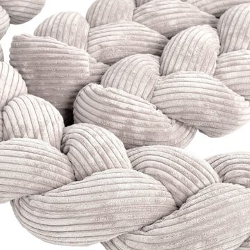 Protectie laterala pentru patut MeowBaby bumper impletit Aesthetic ecru 200 cm