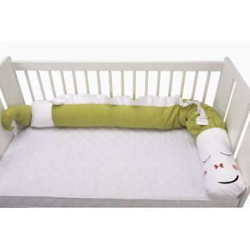 Protectie laterala pentru patut Somnart Dragon verde 25 x 180 cm