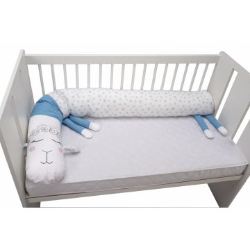 Protectie laterala pentru patut Somnart Oita albastra 25 x 180 cm