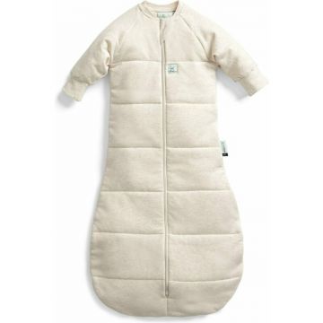 Sac de dormit cu maneci, ErgoPouch, Jersey, 3-12 luni, 6-10 kg, TOG 3.5, Bumbac organic, Fermoar bidirectional, Lavabil la masina, Certificat non-toxic, Premiat in Australia, Bej