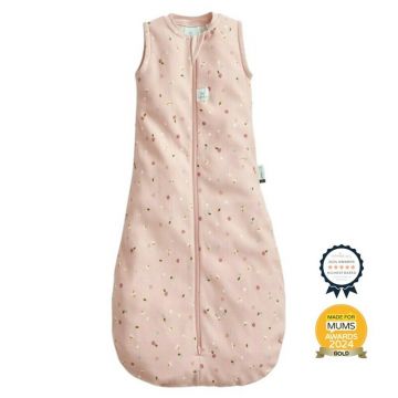 Sac de dormit, ErgoPouch, Jersey, 3-12 luni, 6-10 kg, TOG 1, Bumbac organic, Fermoar bidirectional, Lavabil la masina, Croiala slim fit, Certificat non-toxic, Premiat in Australia, Model musetel, Roz