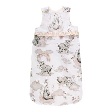 Sac de dormit pentru copii Bocioland Elephant, design practic cu fermoar si capse de fixare, dimensiune 50 x 90cm