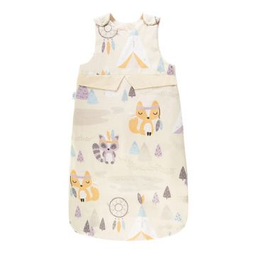 Sac de dormit pentru copii Bocioland Little Indians, design practic cu fermoar si capse de fixare, dimensiune 50 x 90cm
