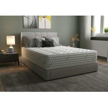Saltea cu arcuri Pocket Somnomed Comfort Fit 120x200x30 cm spuma cu memorie si husa tratament antiacarieni, fermitate mediu-tare