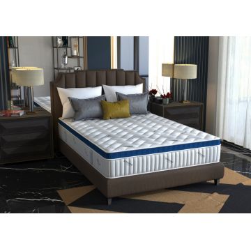 Saltea cu arcuri Somnomed Complete Care 4Family 140 x 200 x 26 cm din spuma cu memorie si husa detasabila