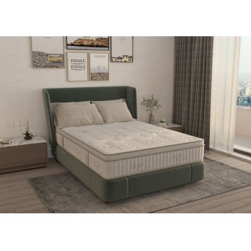 Saltea cu memorie si arcuri Bambus Super Confort Pocket Multilayer 90 x 200 x 25 cm cu husa matlasata