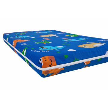 Saltea cu memorie Somnart Memory 60x120x10 cm husa impermeabila, model dinozauri
