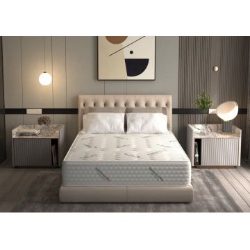 Saltea ortopedica cu arcuri Pocket Hypoallergenicmed safe relax Horeca 200x200x25 cm husa tratament antialergic