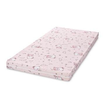 Saltea pat, spuma elastica, Lorelli Classic, 70 x 140 x 9 cm, Pink Ballerina Bear