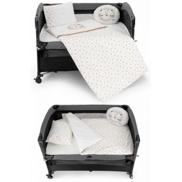 Set de dormit pentru bebelusi cu protectie laterala, Wallxpert, Park, Bej
