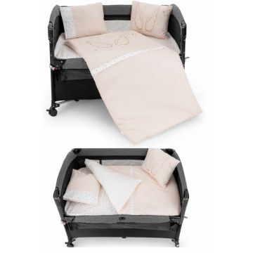 Set de dormit pentru bebelusi cu protectie laterala, Wallxpert, Park, Roz