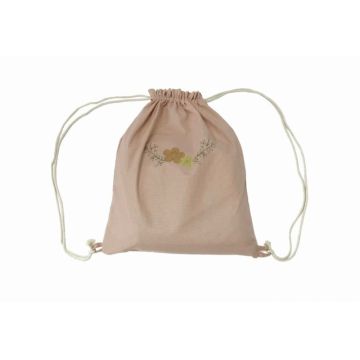 Set paturica, perna si rucsac Somnart cu broderie din in crem