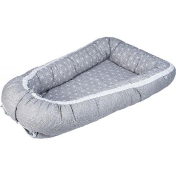 Baby Nest cu 2 fete, grey snowflakes 72x42x15 cm