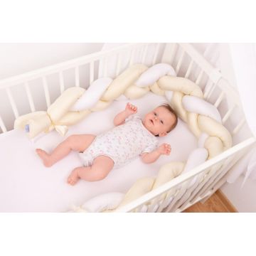 Protectie laterala din bumbac Bumper impletit The Braid Beige 02