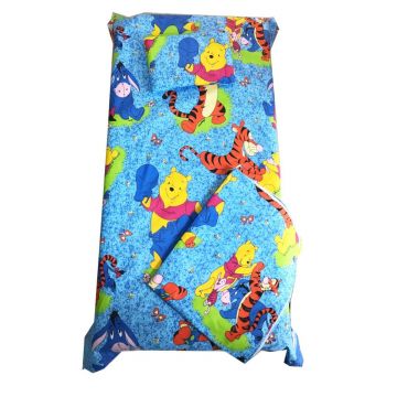 Set 3 piese paturica cu cearsaf si pernuta 160x80 cm Aiurila pe albastru Set 3 piese paturica cu cearsaf si pernuta 160x80 cm Aiurila pe albastru