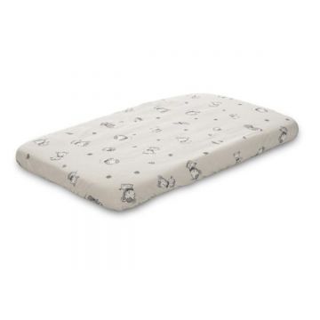 Cearceaf cu elastic pentru patut, 98 x 65 cm, 100% bumbac ranforce, Beige Jungle
