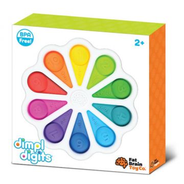 Jucarie senzoriala cu bule numerice din silicon, Fat Brain Toys, Dimpl Digits