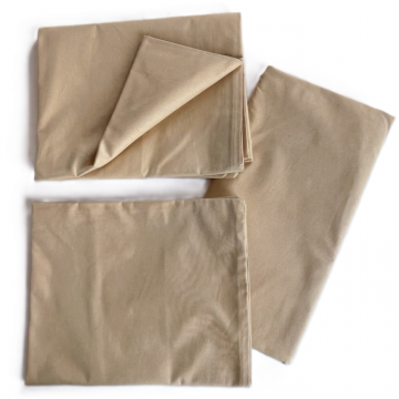 Lenjerie cu 3 piese din bumbac organic pentru patut 120x60 cm Twindeco Bej