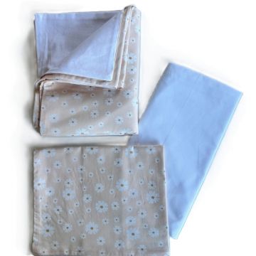 Lenjerie cu 3 piese din bumbac organic pentru patut 120x60 cm Twindeco Margarete