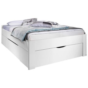 Pat Cu Spațiu De Depozitare, 140/200 cm, alb