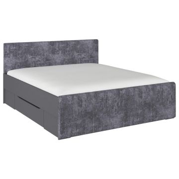Pat Cu Spațiu De Depozitare, 180/200 cm, gri