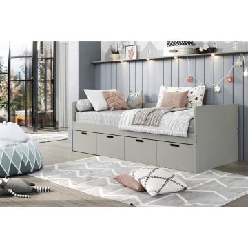 Pat Cu Spațiu De Depozitare, 90/200 cm, taupe