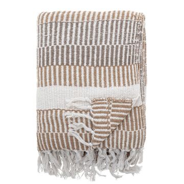 Pătură în culoare naturală din bumbac reciclat pentru TV 160x130 cm Isnel – Bloomingville