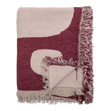 Pătură roșie din amestec de bumbac 130x160 cm Olica – Bloomingville
