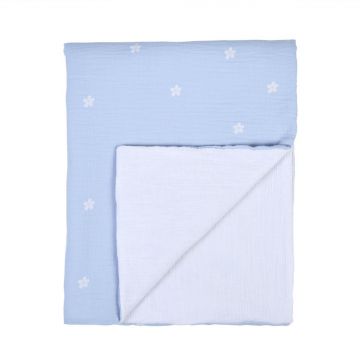 Paturica Childhome Jerse 80x100 cm Muslin Blue Flower
