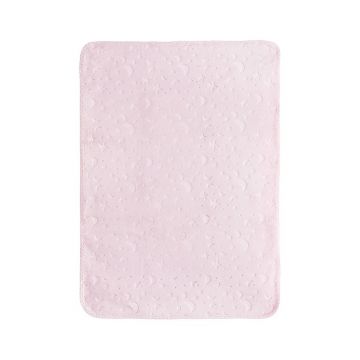 Paturica pentru bebelusi Lorelli Twinkle Pink, material moale, model decorativ in relief, 80x110 cm, 0 luni+