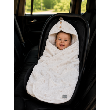 Paturica universala pentru scoica auto bumbacmuselina Nature Light Sleepee 1.5 Tog