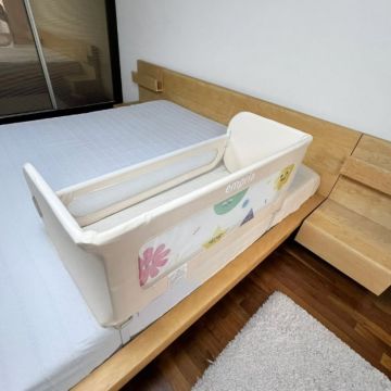 Patut co-sleeper 2 in 1 pentru bebelusi, transformabil in bariera pat copii, adaptabil si portabil, 97 A  44 A  40 cm   185 A  40 cm