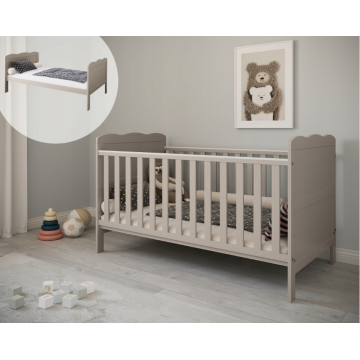 Patut evolutiv Isabel Casmir 3 in 1, pat bebe, junior, pat precolar cu somiera reglabila i trepte detasabile 140 x 70 cm