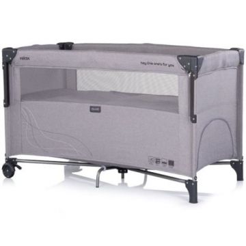 Patut pliabil Chipolino Relax platinum linen cu laterala culisanta