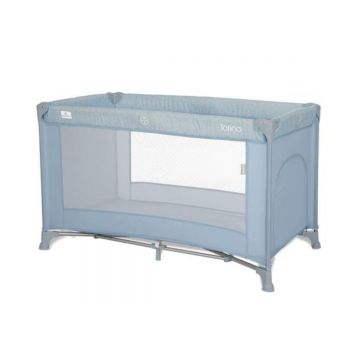 Patut pliabil, Lorelli Torino, 1 nivel, cu saltea inclusa si usa laterala cu fermoar, Blue