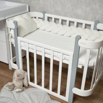 Protectie laterala ivory impletita Twins tip cosita, cu 3 fire 200 cm